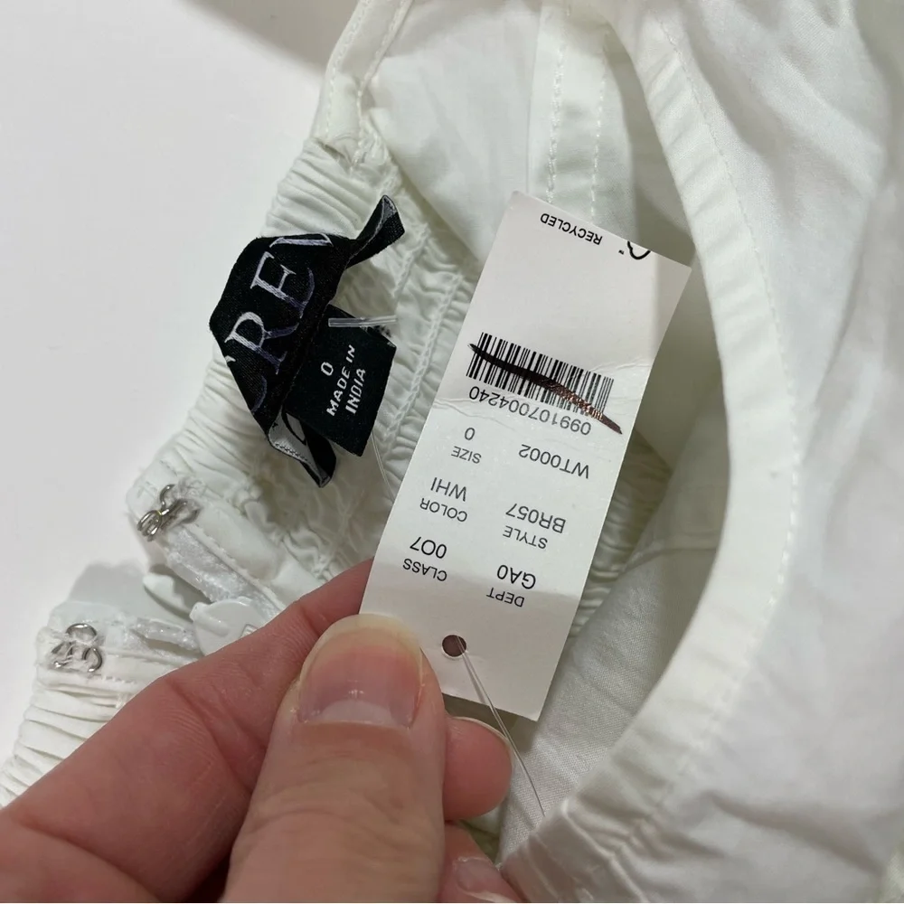 J Crew Puff Sleeve Squareneck Top Cotton BR057